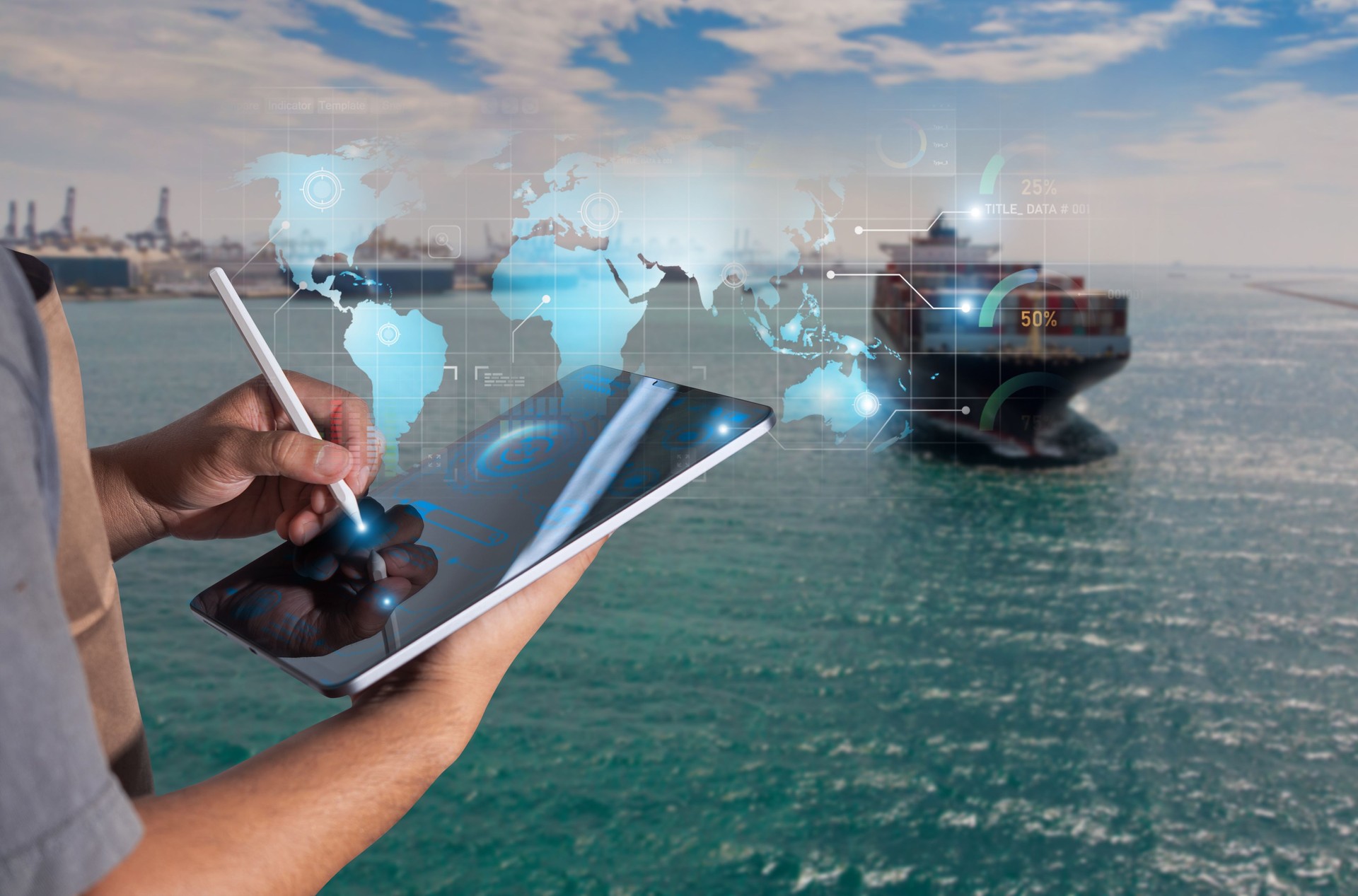 Digital Shipping Logistics with Tablet Interface